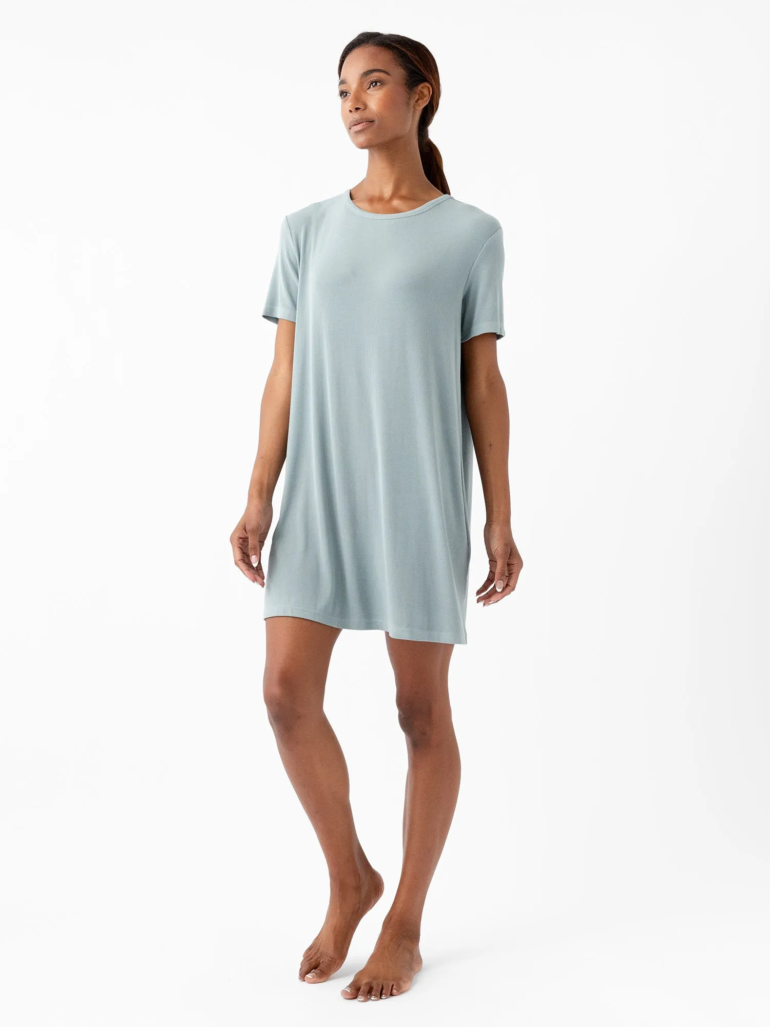 Women’s Bamboo Rib-Knit Boyfriend Sleep Dress
