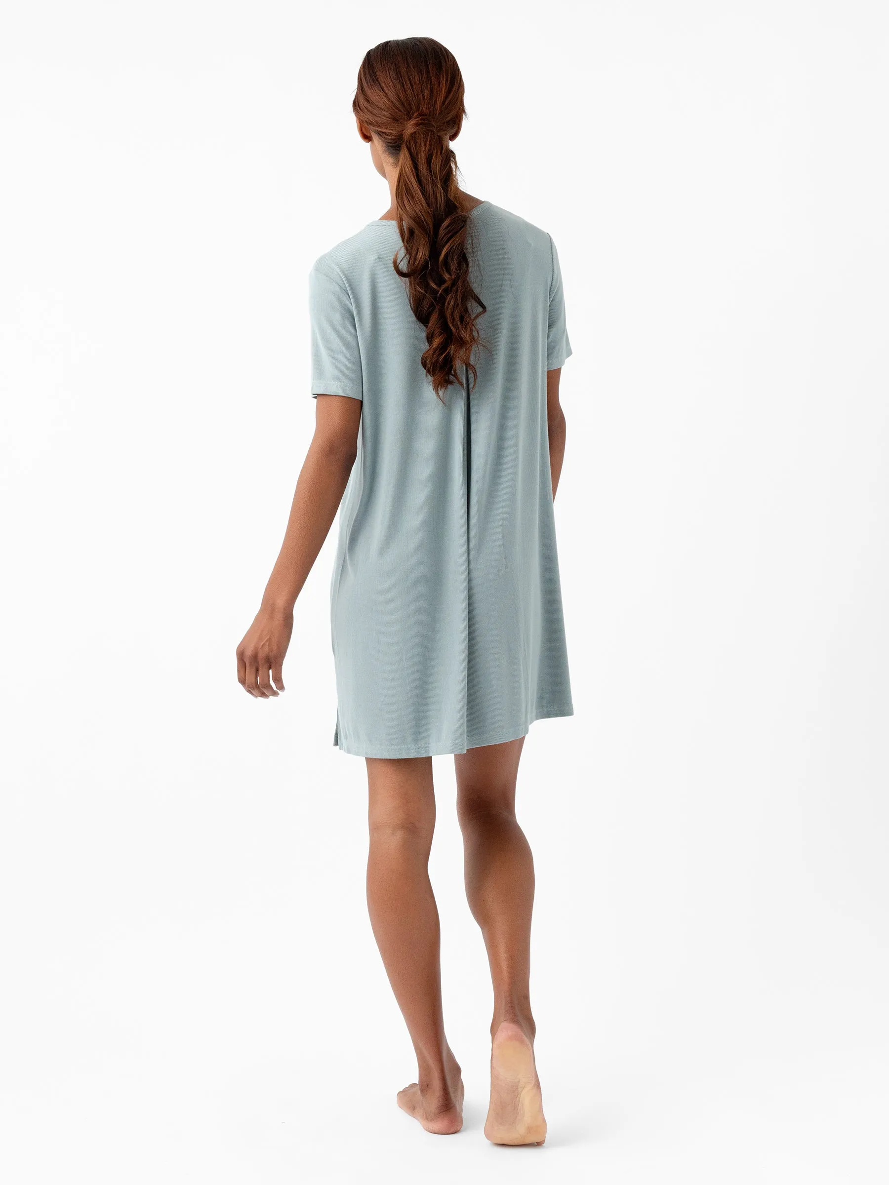 Women’s Bamboo Rib-Knit Boyfriend Sleep Dress