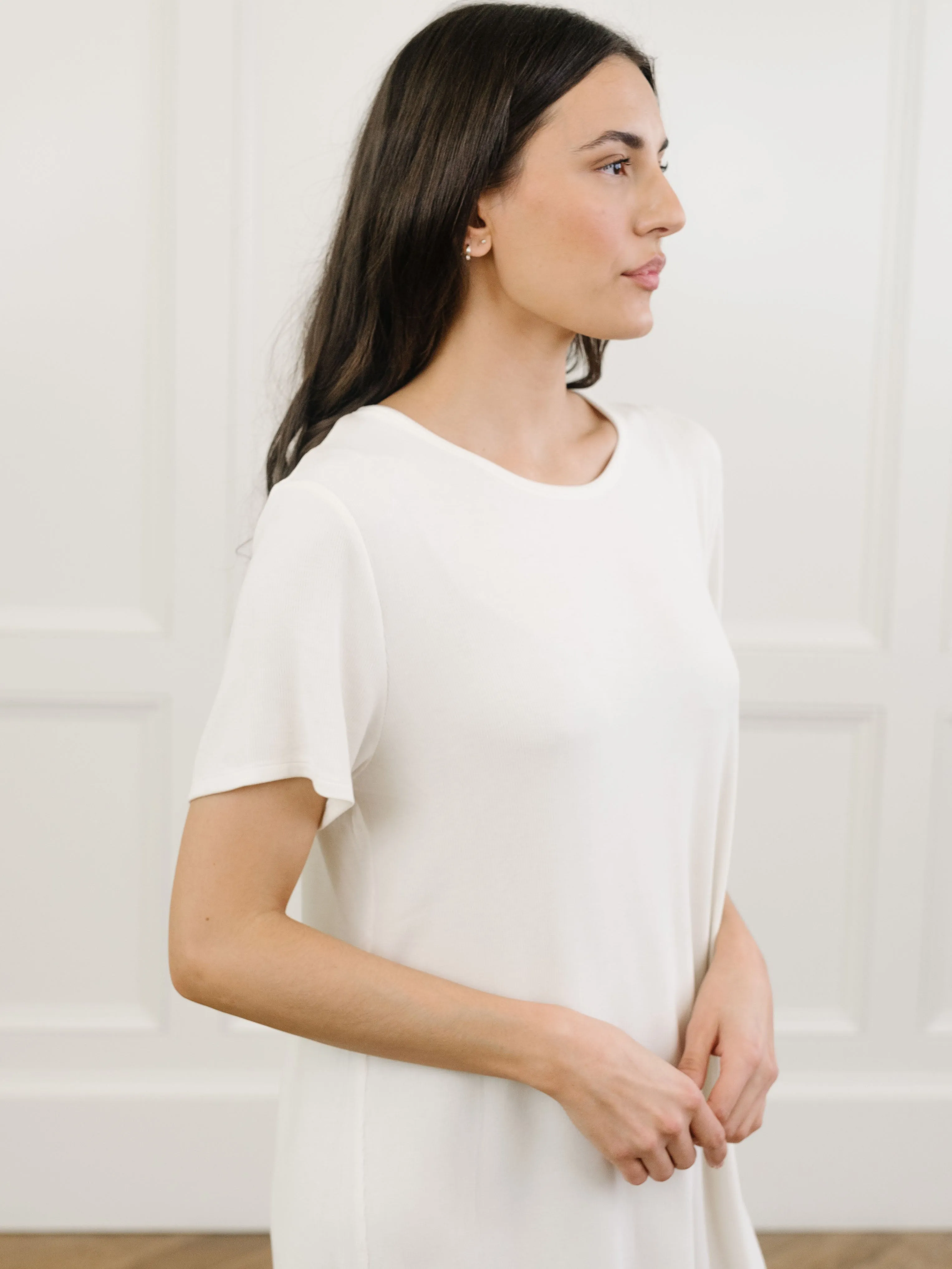 Women’s Bamboo Rib-Knit Boyfriend Sleep Dress