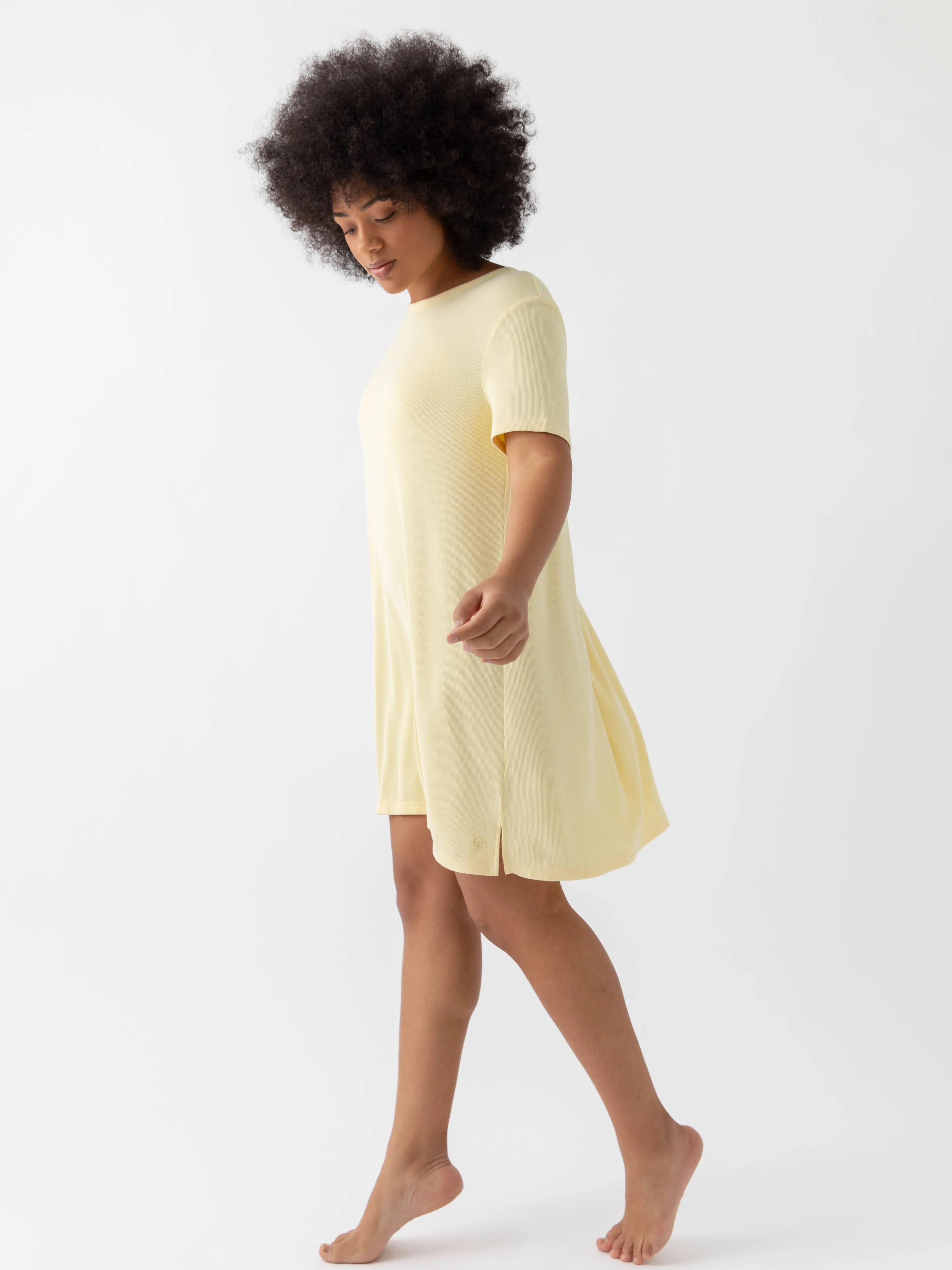 Women’s Bamboo Rib-Knit Boyfriend Sleep Dress