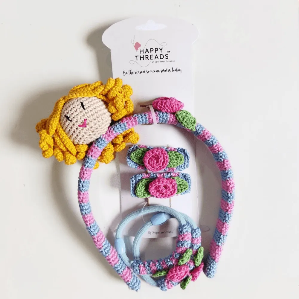 Yellow Duck Hair Band , Pins and Rubber