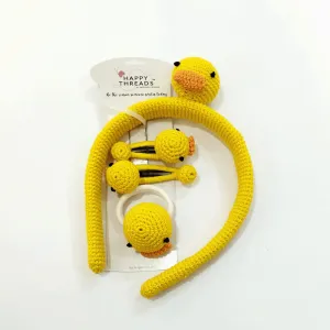 Yellow Duck Hair Band , Pins and Rubber